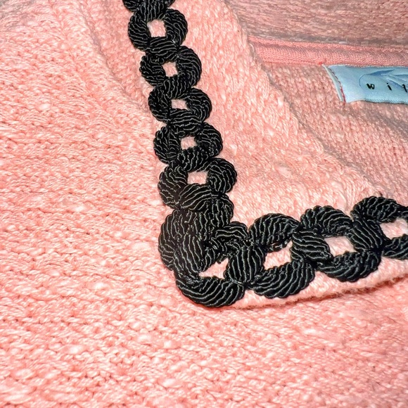 Vintage WILLOW Pink Black Cotton Tweed Blazer Shacket Jacket Women's Large - Picture 7 of 12